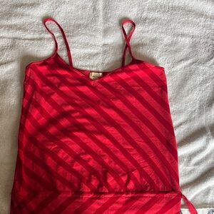 Ella Moss Vibrant Red Diagonal Stripe Dress